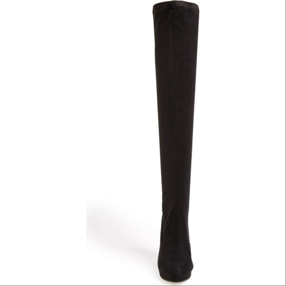 Stunning Black Heeled Over the Knee Stretch Boots - Picture 6 of 6
